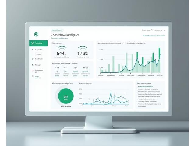Dashboard de inteligencia competitiva con comparación de rendimiento y tendencias