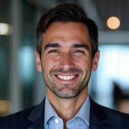 Retrato de un Ingeniero de Machine Learning sonriendo.