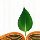 Un ícono de vocabulario ambiental con un diccionario digital y una hoja, simbolizando el optimizador de terminología ecológica.