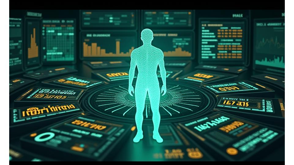 Panel de control futurista de la economía del creador, mostrando métricas de crecimiento, proyecciones de ingresos y oportunidades de colaboración impulsadas por IA.